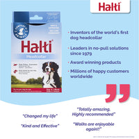 HALTI Headcollar - To Stop Your Dog Pulling on the Leash. Adjustable, Reflective and Lightweight, with Padded Nose Band. Dog Training Anti-Pull Collar for Large Dogs (Size 4, Black)