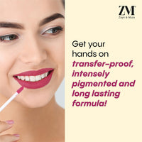ZM Stay Matte Transfer-proof Lip Color | Matte Texture | Liquid Lipstick | Waterproof and Smudgeproof | Cruelty-free, 6 ML (Pink Pout)