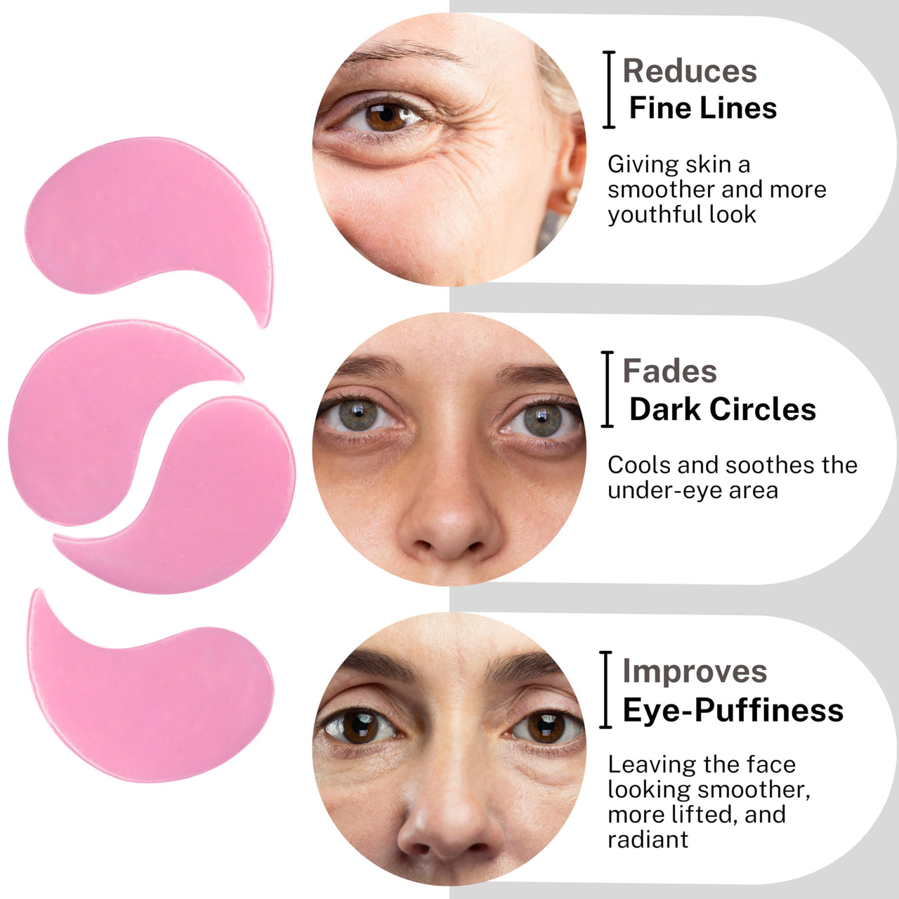 HOUSE OF BEAUTY Hydragel Eye Patches With Collagen, Peptides & Hyaluronic Acid For Dark Circles, Instant Puffiness Reduction & Hydration - (30 Pairs for both Women and Men) - 95 g