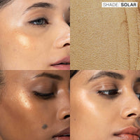 FAE Beauty Double Dew Highlighter | All-Over Multi-Use Illuminator | Long Wear | Ultra Fine Shimmer | Soft, Radiant Finish | Buildable, Blendable, Silky Formula | Enriched with Avocado oil, Jojoba oil & Vitamin E | Shade - Solar (7.5 g)