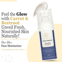 Nature's Kinn Carrot & Beetroot Dew Glow Face Moisturizer | SPF 35 PA+++ | Hydrating & Brightening | Niacinamide & Hyaluronic Acid | Anti-Pollution & UV Protection | No Parabens, Sulphates & Alcohol | 50ml