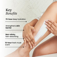 Foxtale Hydrating Body Lotion with Hyaluronic Acid & Ceramides | 72-hour Hydration | Lightweight & Non-Sticky | Long Lasting Musk Fragrance | Body Lotion for Men & Women | All Skin Type | 200 ml