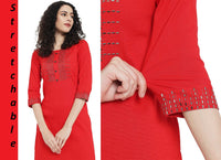 G4Girl Stretchable Cotton Lycra Kurti for Women's