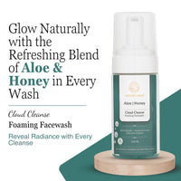 Nature’s Kinn Aloe, Honey Cloud Cleanse Foaming Facewash | Deep Cleansing & Hydrating | With Niacinamide, Hyaluronic Acid, AHA & BHA | Sulphate-Free, Paraben-Free | 100ml