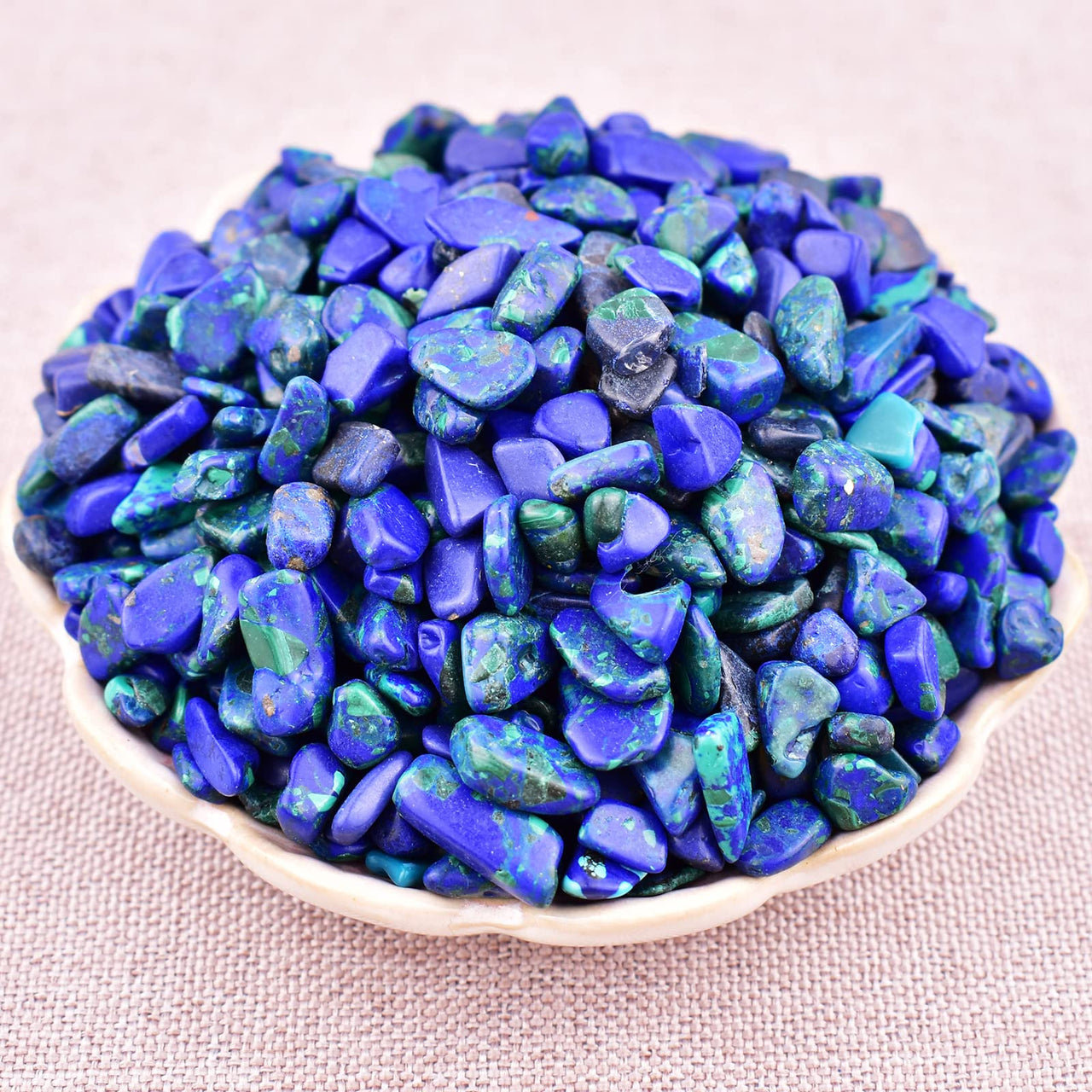 SigMntun Phoenix Lapis Lazuli Crystal Chips Bulk, Natural - 10 oz (283g) Healing Crystals for Reiki Chakra Meditation Energy Balancing Therapy, Tumbled Stones for Crafts Decorative Rocks for Planters 10 Oz - Phoenix Lapis Lazuli