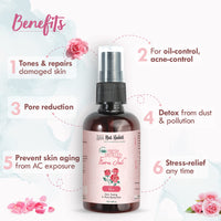 Nat Habit Cold Pressed Oil Combo Castor Hair Oil 200 ml and Pure Gulab Flora Jal (Toner) 100 ml-With Vit-E & Anti-Inflammatory Properties For Hair Care & Skin Care