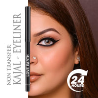 LoveEarth Intense Black Kajal & Eyeliner Pencil – Waterproof, Smudge-Proof, Long-Lasting | Creamy Matte, Non-Transfer Formula | Ideal for Everyday Use – 0.35g