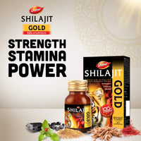 Dabur Shilajit Gold - 10 Capsules | 100% Ayurvedic Capsules for Strength , Stamina and Power | Premium Vitality Ayurvedic Supplement | For Men
