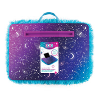 3C4G THREE CHEERS FOR GIRLS - Celestial Deluxe Fur Lap Desk - Portable Lap Pillow Desk for Kids with Media Slot - 12” x 16.9” Lap Desk for Laptop, Tablets, & Notebooks