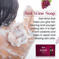 VCare Red Wine Bathing Bar/Soap for Body, Hand, Face 100 gm - Helps to Reduce Fine Lines and Wrinkles for Men and Women (Pack of 8)