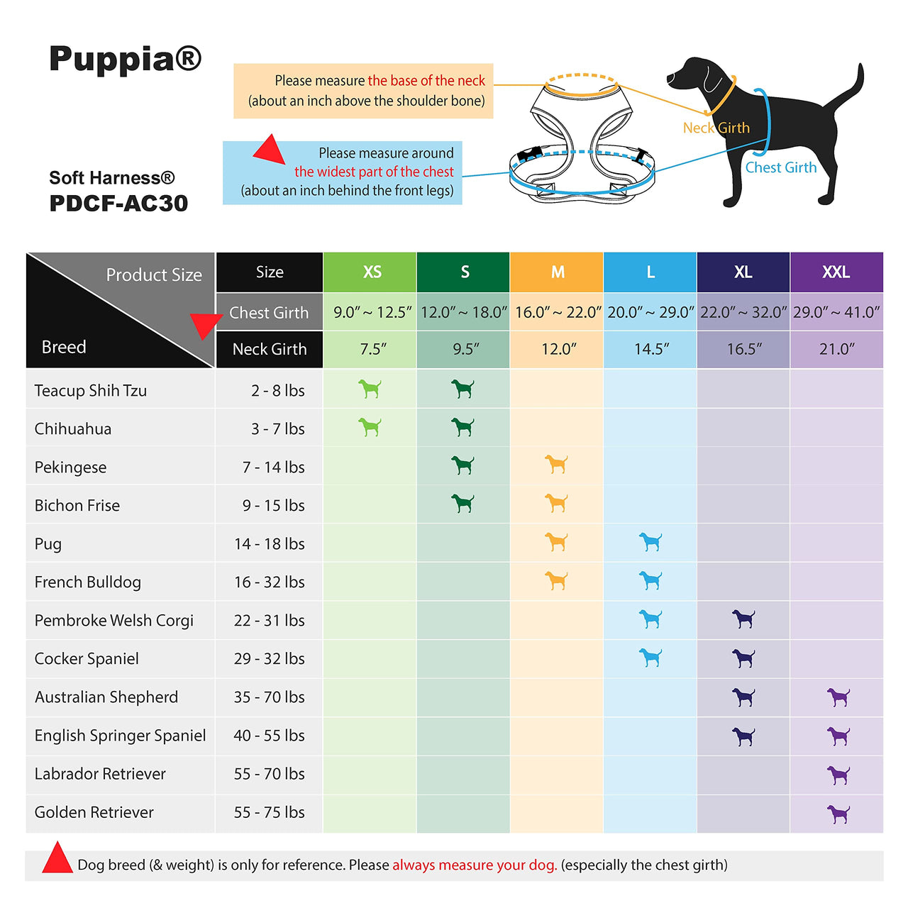 Puppia Soft Dog Harness, Navy, XX-Large (PDCF-AC30-NY-XXL)