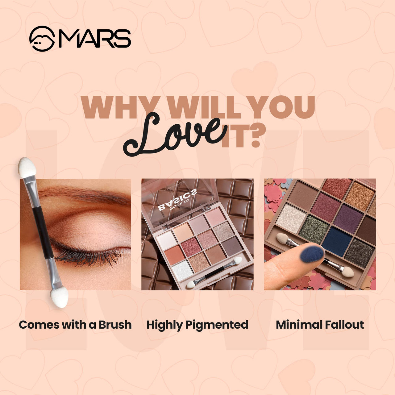 MARS 12 Shades Back to Basics Matte Eyeshadow Palette with Free Applicator (14.4 gm) (Shade-01) 12 Shades Back to Basics Eyeshadow Palette with Free Applicator (14.4 gm) (Shade-02), Multi