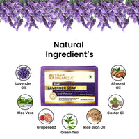 Khadi Organique Natural Herbal Pure Lavender Soap Pack of 6