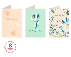 American Greetings Sympathy Cards Assortment, 6 Nature-Inspired Designs (48-Count)