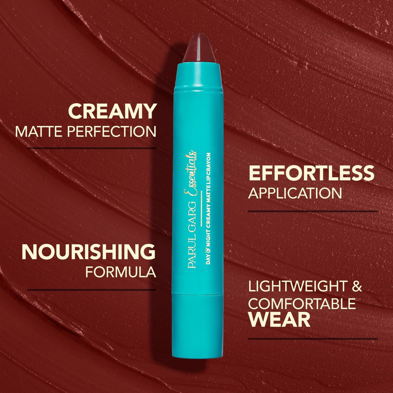 Parul Garg Beauty Creamy Matte Lip Crayon | Soft Matte & Hydrating Formula with Almond Oil & Vitamin E | Rich Pigment & Comfortable Wear | 100% Vegan (Rockstar 78)