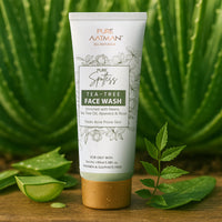 Pure Aatman Tea Tree Deep Pore Cleanser with Neem & Basil | Acne Control, Oil Balance & Skin Purifying facewash| Sulfate-Free, Natural Face Wash for Oily & Acne-Prone Skin