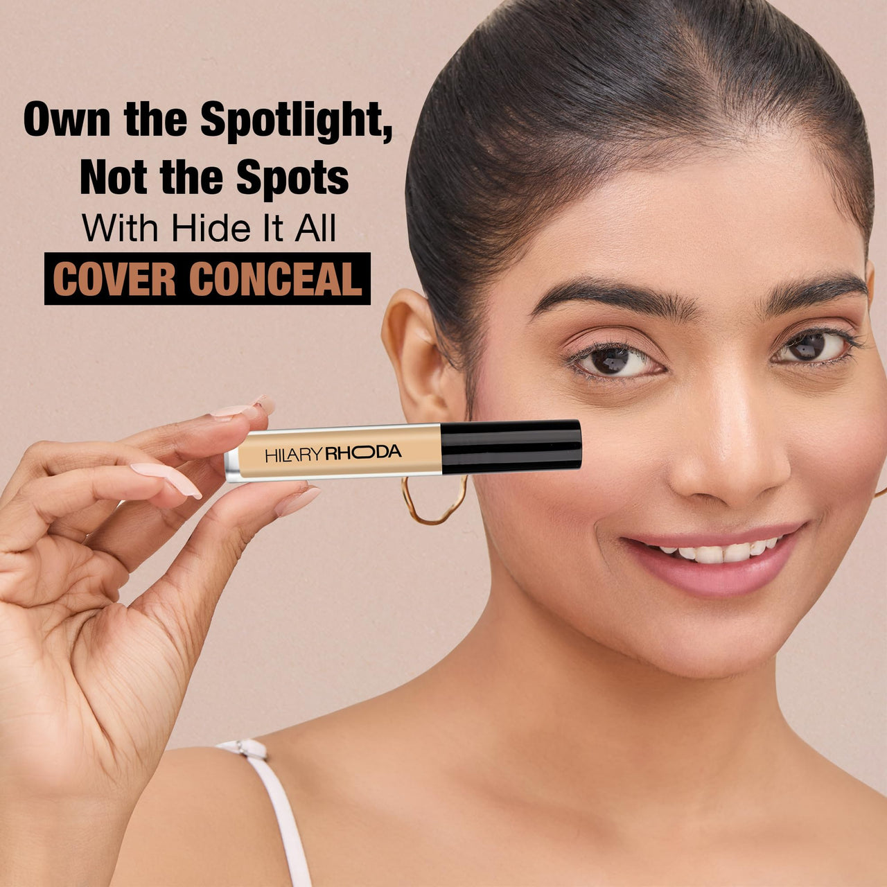 Hilary Rhoda Hide It All Cover Conceal | Conceals Masks, Scars & Dark Circles | High Coverage Concealer | With Shea Butter | Matte Finish | Cruelty-Free & Vegan (Walnut - Shade 6, 3.7ml)