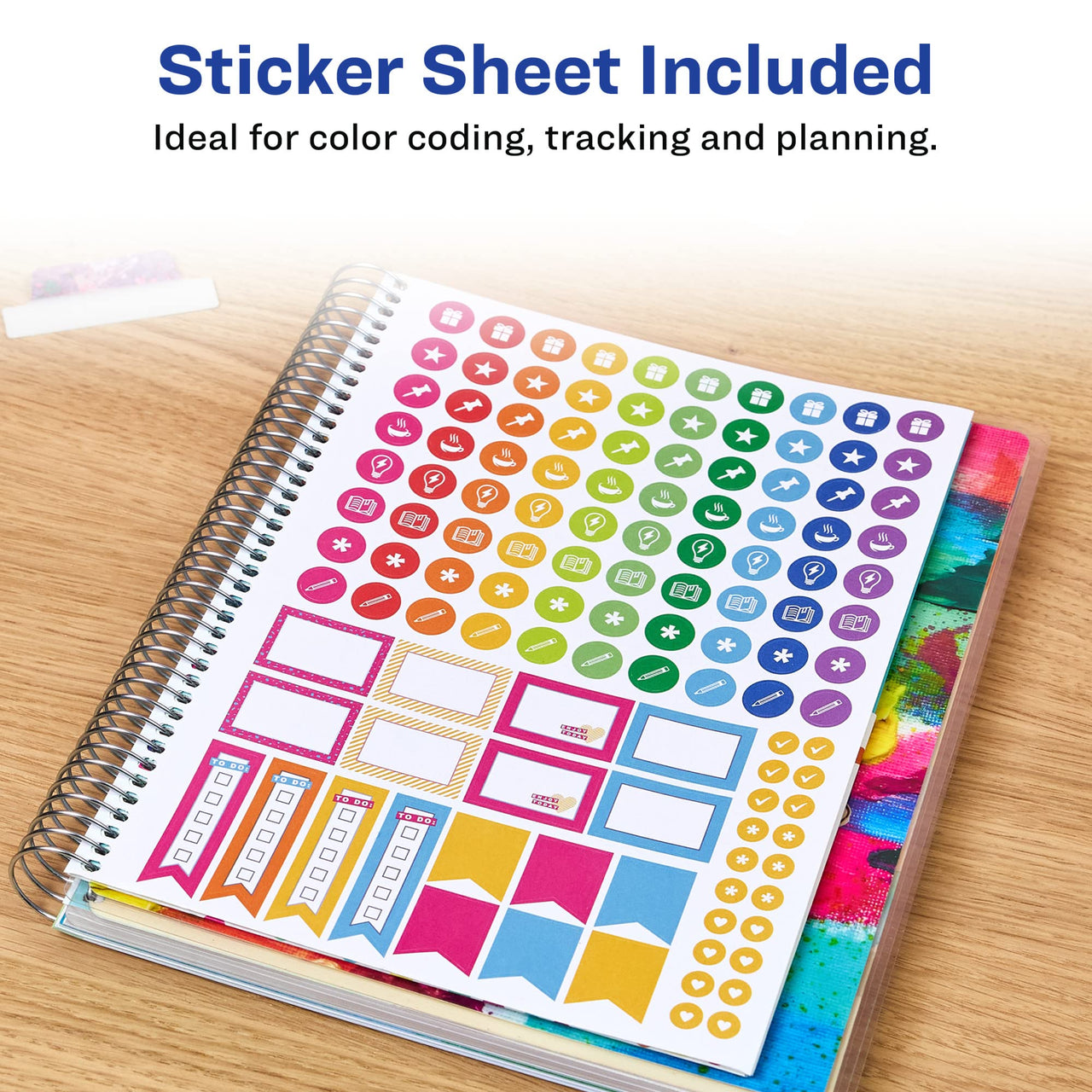 Avery + Amy Tangerine Designer Collection Academic Planner, July 2023-June 2024, School Planner with Stickers, 8.25" x 9.75", Make Your Mark Design (29879)