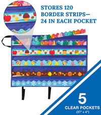 Carson Dellosa Teacher Bulletin Board Border Storage, Foldable Border Storage Pocket Chart-Organize Bulletin Board Borders and Wall Borders, Border Storage with Pockets (41