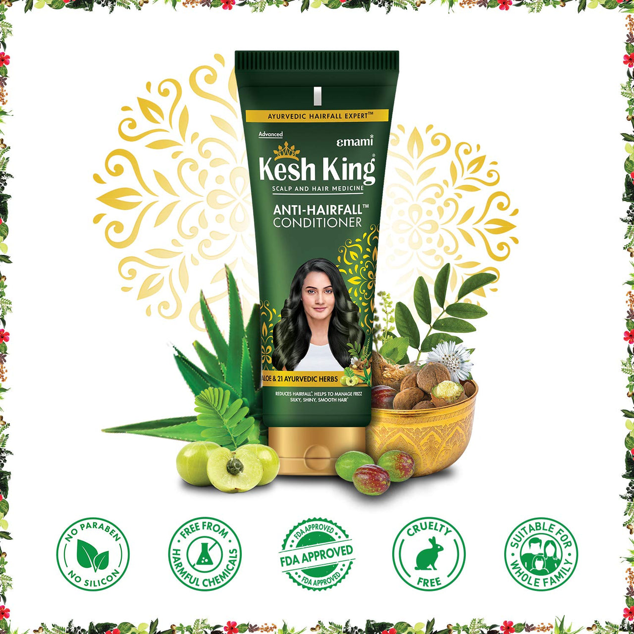 Kesh King Ayurvedic Onion Shampoo with 21 Herbs, Reduces Hairfall & Boost Hair Growth, 300ml & Kesh King Scalp and Hair Medicine Anti-Hairfall Conditioner, 200 ml