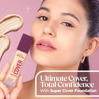 Hilary Rhoda Super Cover Foundation | Blemish Free | High Coverage & Waterproof Foundation | 24-Hour Stay & Non-Sticky Formula | Matte Finish | Blends Flawlessly | 30g (Fair Ivory| Shade 02)