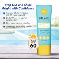 DR.RASHEL Hyaluronic Acid Serum Sunscreen, SPF 60, Lightweight Formula, 30 ml