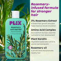 PLIX - THE PLANT FIX Fix Rosemary Advanced Anti Hair Fall Shampoo & Serum | Reducing Hair Loss & Breakage | All Hair Types | Men & Women | Sulphate & Parabeen Free| Dermatologically Tested, 440 g