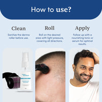Man Matters 1.00 mm Derma Roller with Disinfectant | With 540 Titanium Alloy Needles | Promotes Beard & Hair Growth & Reduces Acne Scars | Safe & Effective to Use