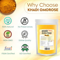 Khadi Omorose Kasturi Haldi (Amba Haldi) Powder | For Glowing Skin | 100 Gm