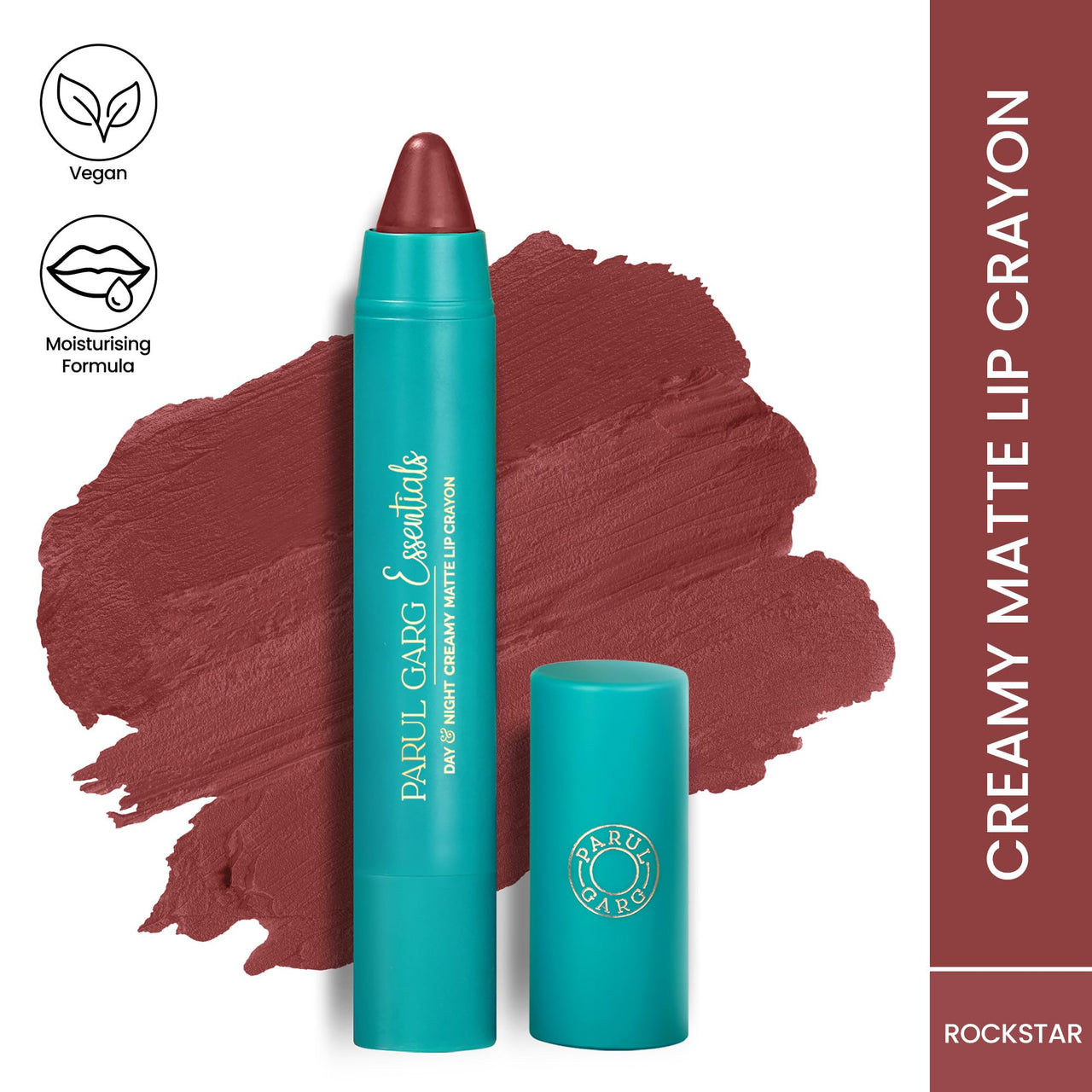 Parul Garg Beauty Creamy Matte Lip Crayon | Soft Matte & Hydrating Formula with Almond Oil & Vitamin E | Rich Pigment & Comfortable Wear | 100% Vegan (Rockstar 78)