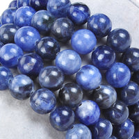 Massive Beads Natural Healing Power Gemstone Crystal Beads Unisex Adjustable Macrame Bracelets 8mm Blue Sodalite