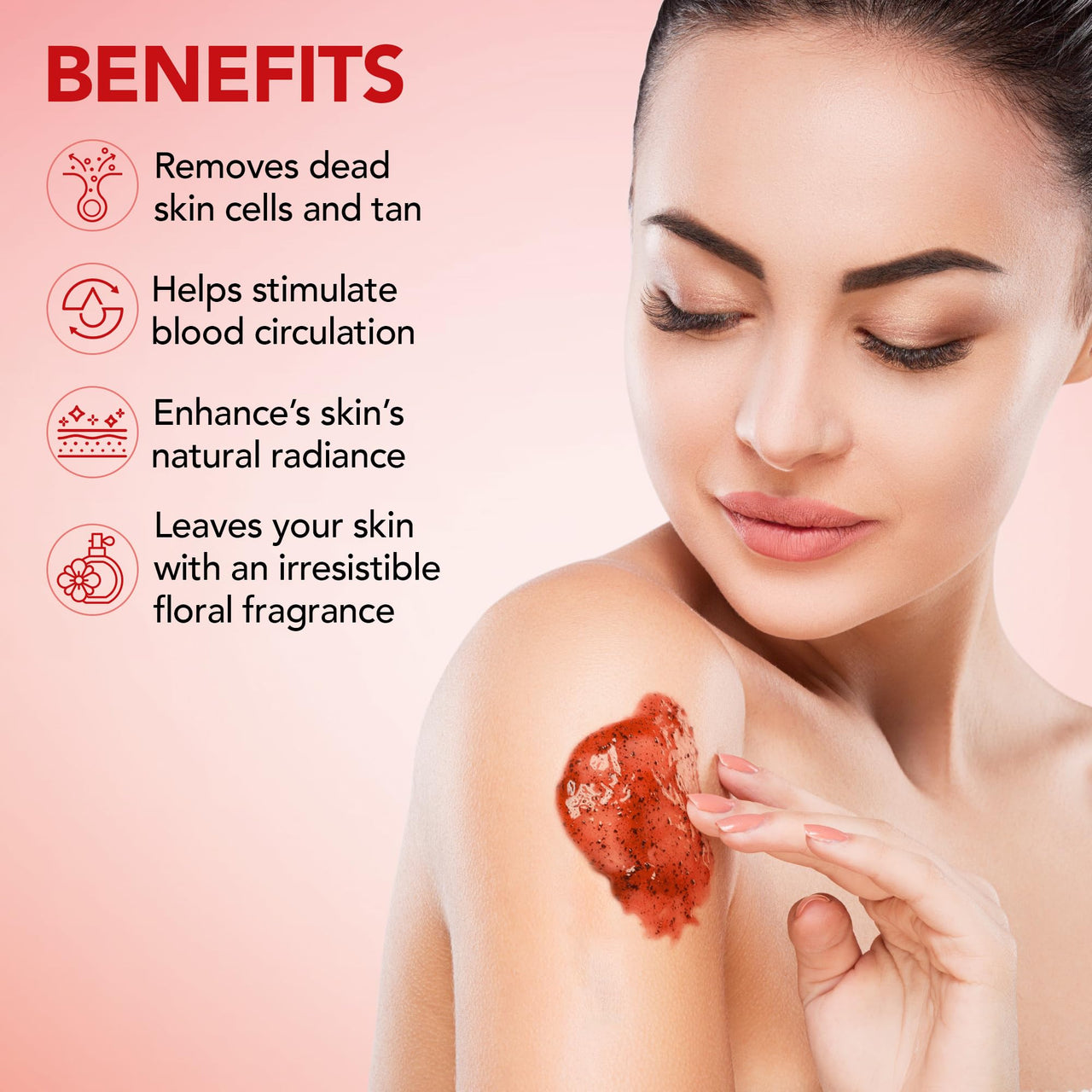 Botanic Hearth Hibiscus Body Scrub | Exfoliating & Hydrating Scrub for Glowing, Smooth Skin | Infused with Natural Botanicals & Essential Oils | For All Skin Types | 125g