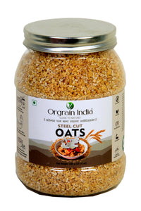 Orgrain India Steel Cut Oats 650g | Steel Cut Oats for Weight Loss | Sugar Free Oats | Healthy Breakfast | 100% Wholegrain Healthy Breakfast