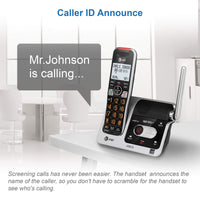 AT&T BL102-2 DECT 6.0 2-Handset Cordless Phone for Home with Answering Machine, Call Blocking, Caller ID Announcer, Audio Assist, Intercom, and Unsurpassed Range, Silver/Black 2 Handset