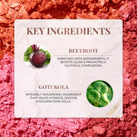 Just Herbs Nourishing Powder Blush Infused with Beetroot & Gotukola Highly Pigmented, Buildable Suitable for All Skin Tones - 3.5 g (Hibiscus Crush)
