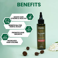 Oshea Herbals Phytogain Natural Hair Growth Oil Enriched with Bhrinjaraj | Promotes Strong Hair Growth | Paraben & Silicone Free - 110ml