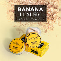 Shryoan Banana Luxury Loose Powder|Oil Control Banana Loose Powder | Make Up Setting Loose Powder| Long-lasting Coverage Reduces Shine (Pack of 2)