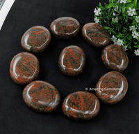 Unakite Palm Stone - Pocket Massage Worry Stone for Natural Body Chakra Balancing, Reiki Healing and Crystal Grid Unakite