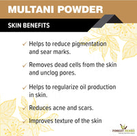 THE FOREST HERBS Natural care from nature 100% Pure Multani Mitti Powder for Face Pack (200G) for Exfoliating Soothing Nourishing Face, Skin & Hair