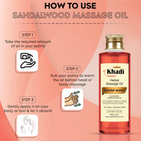 Khadi Omorose Sandalwood Massage Oil With Almond, Jojoba, Wheatgerm Olive, Sesame, Vitamin E Oil, 210 Ml