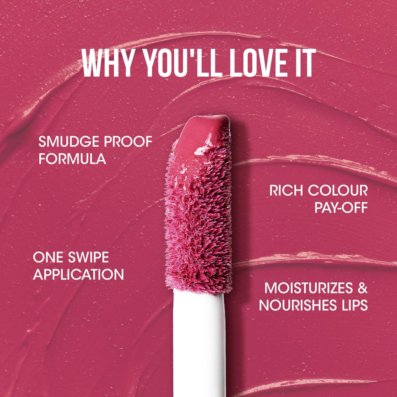 OG Beauty Moisture Lock Liquid Lipstick - Berry Blossom, Rich Colour Payoff, Long-Lasting, Smudge-Proof, Matte Finish, Hydrating, Plumping Lip Color, Enriched with Hyaluronic Acid & Vitamin E, 4.5 mL