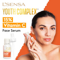 L'SENSA 7 in1 Youth Complex™ Vitamin C Serum with Hyaluronic Acid, Niacinamide,Tripeptide-5, Ferulic Acid, Vitamin-E for Anti-Ageing, Anti-Wrinkle and Anti-Spots| For All Skin Types - 10ml