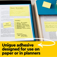 Post-it Notes, 1/3/8 x 1 7/8 in, 24 Sticky Notes Pads, 100 Sheets per Pad, Canary Yellow, The Original Post-it Note, New Year Organization or Second Semester School Supplies
