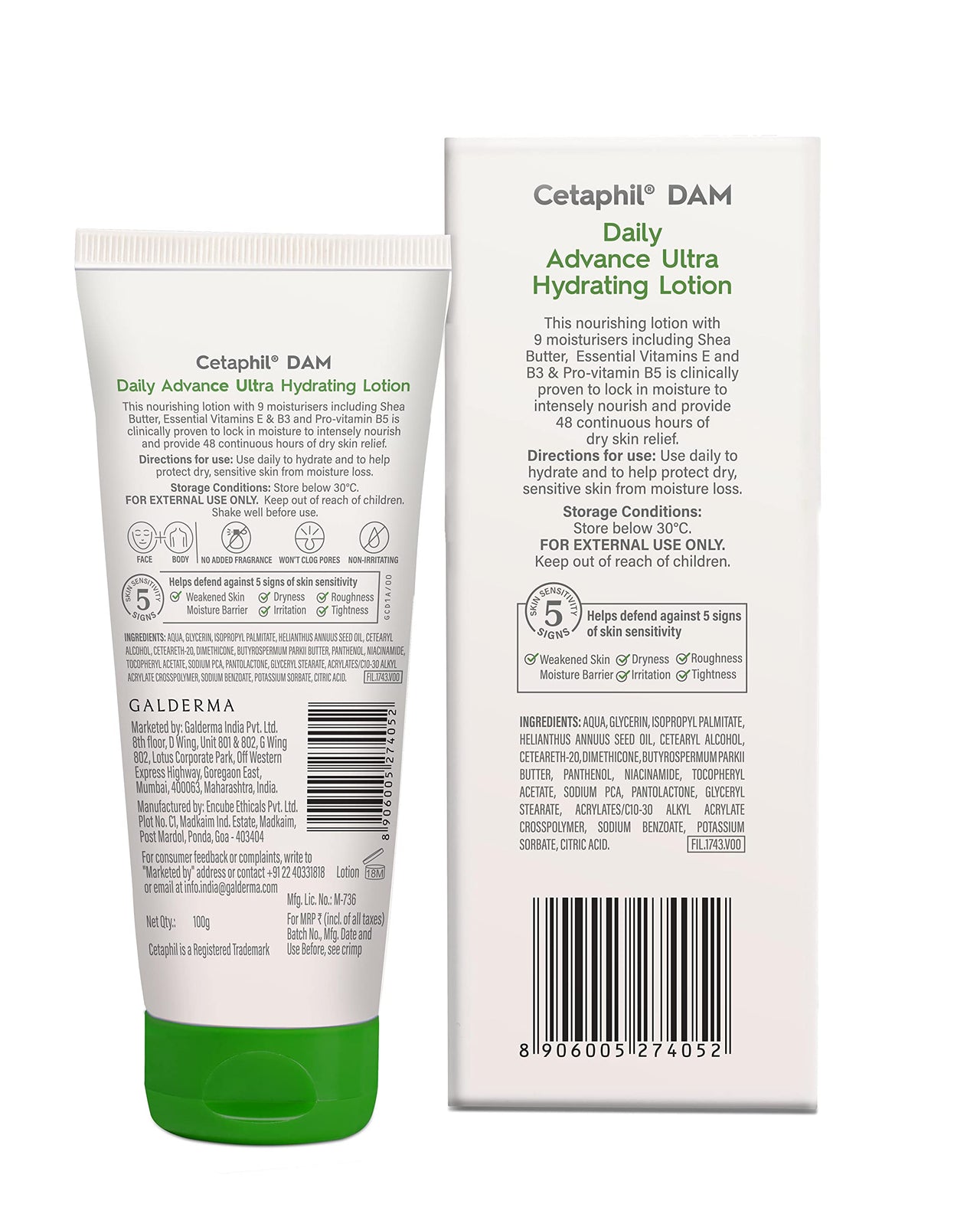 Cetaphil DAM Daily Advance Ultra Hydrating Lotion - 100g each (Pack of 2)