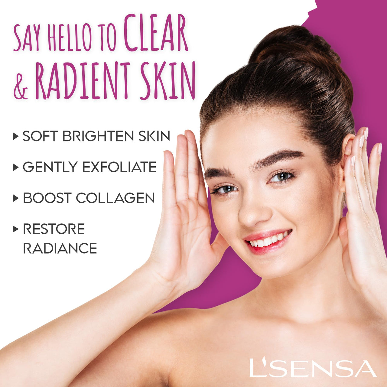 L'SENSA 32% AHA+BHA+PHA Serum | Face Peel | Soft Brighten Skin, Gently Exfoliate, Boost Collagen, Restore Radiance | For All Skin Types | 10 ML.