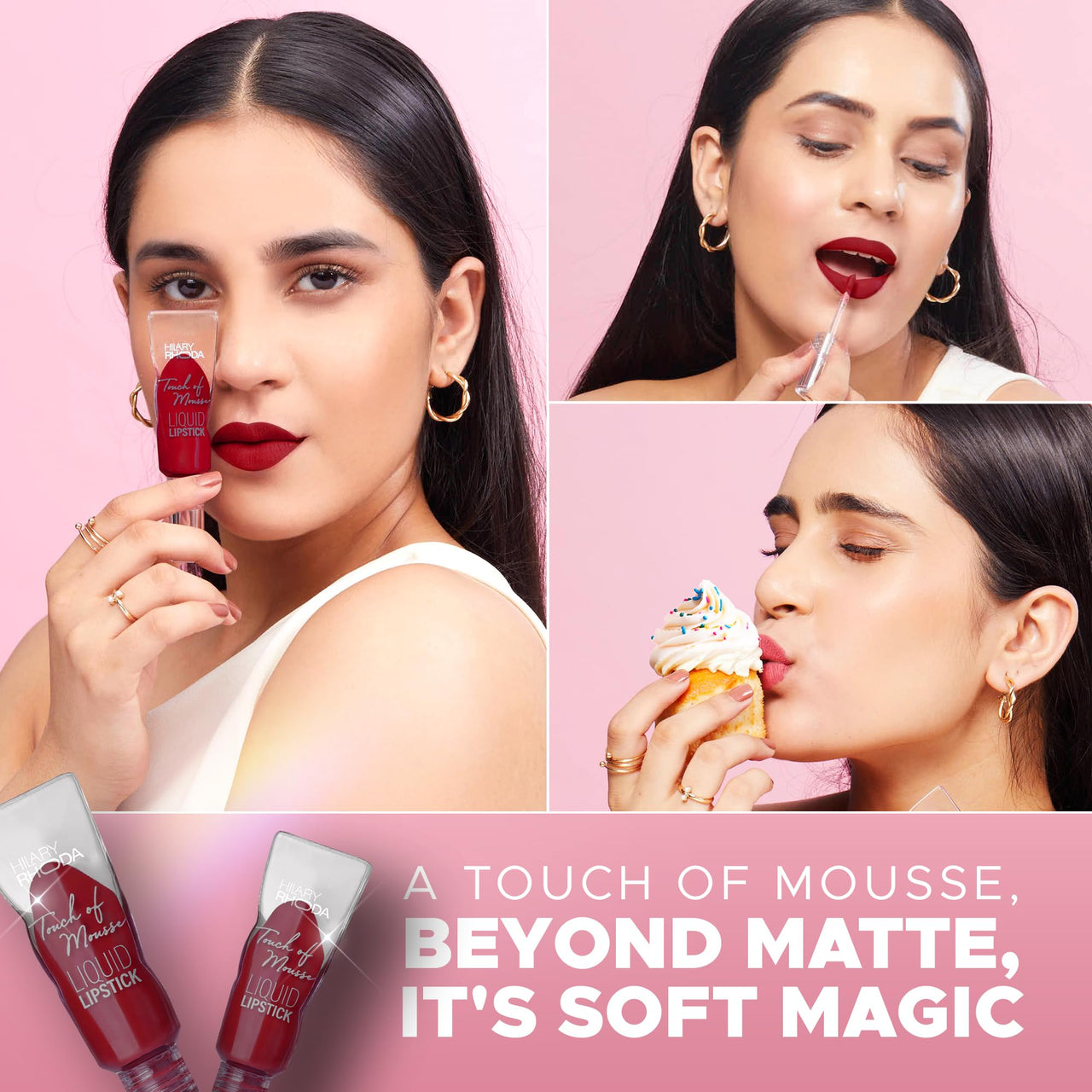 Hilary Rhoda Touch Of Mousse Lipstick | Matte Finish & Long Lasting | Infused with Vitamin E | Weightless & Liquid Lipstick with Mousse Finish | Smudge & Water Proof | Vegan - 5ml (Maroon Callin' - Shade 11)