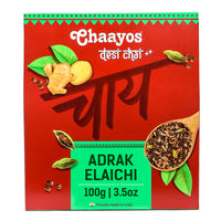 Chaayos Adrak Elaichi Tea (Ginger and Cardamom) - Premium Desi Chai Patti for Authentic Masala Flavour | Immunity Booster- 100g [50 Cups]