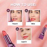 Hilary Rhoda Colour Gel Lipstick | Super Hydrating | Soft Formulation for Delicate Lips | Semi_Glossy Finish | PH Colour-Changing & Highly Pigmented Lipstick | 3.6g (Shade-2)
