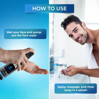 Muuchstac Ocean Face Wash for Men | Fight Acne & Pimples, Brighten Skin, Clears Dirt, Oil Control, Refreshing Feel - Multi-Action Formula (3x100 ml)