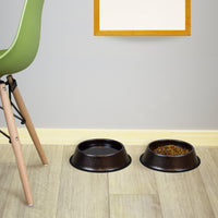 Platinum Pets Embossed Non-Tip Stainless Steel Cat/Dog Bowl, Medium, Copper Vein